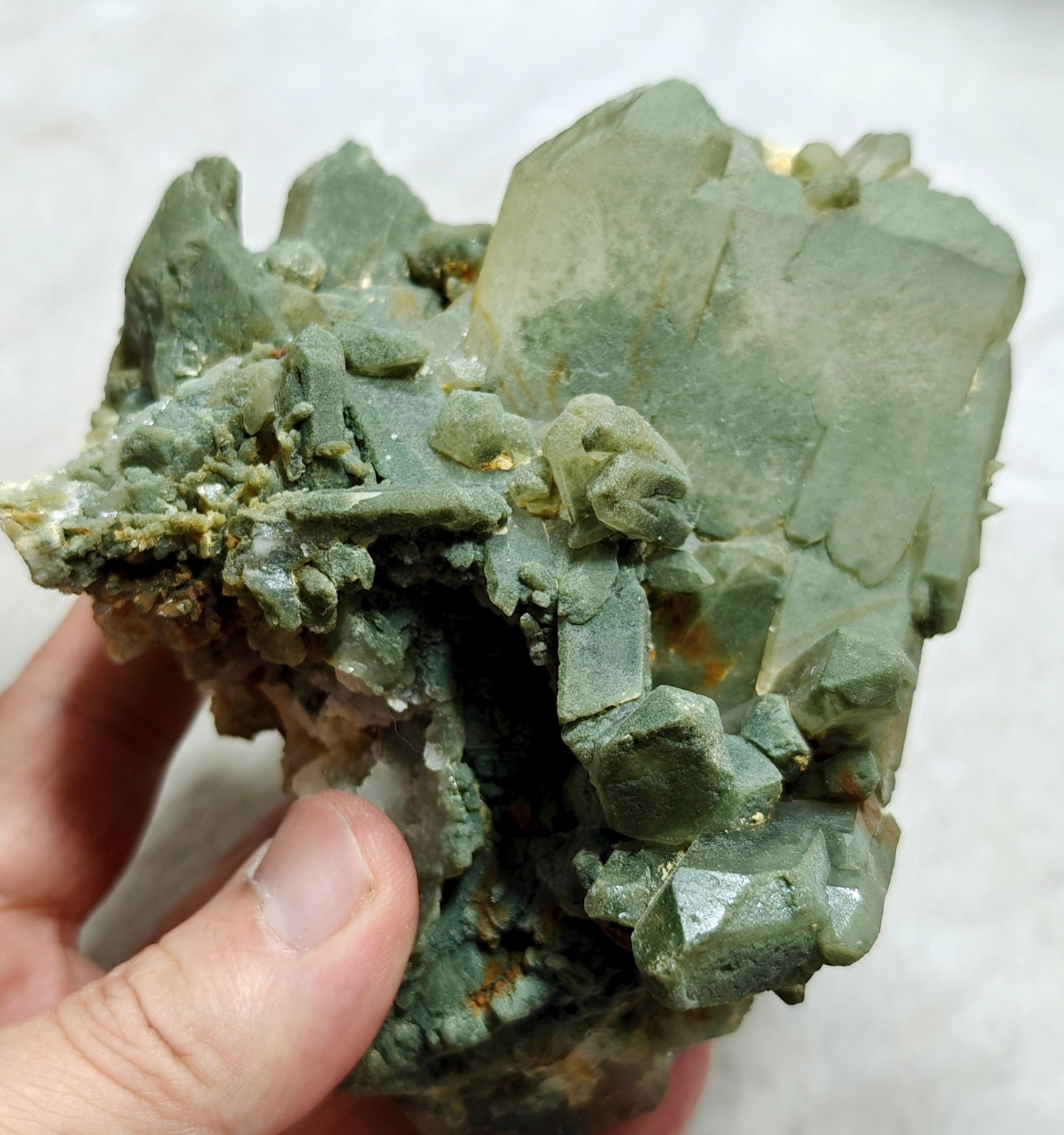 Chlorite Quartz crystals cluster 590 grams