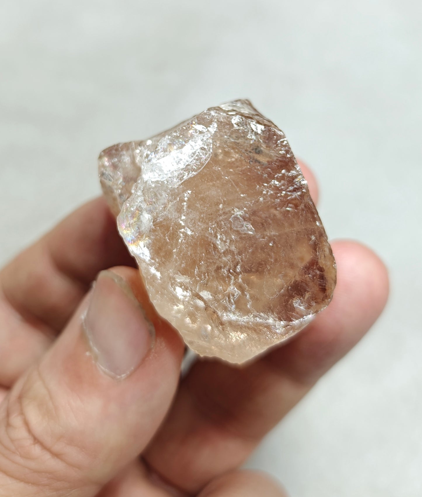 Peach color topaz crystal 86 grams