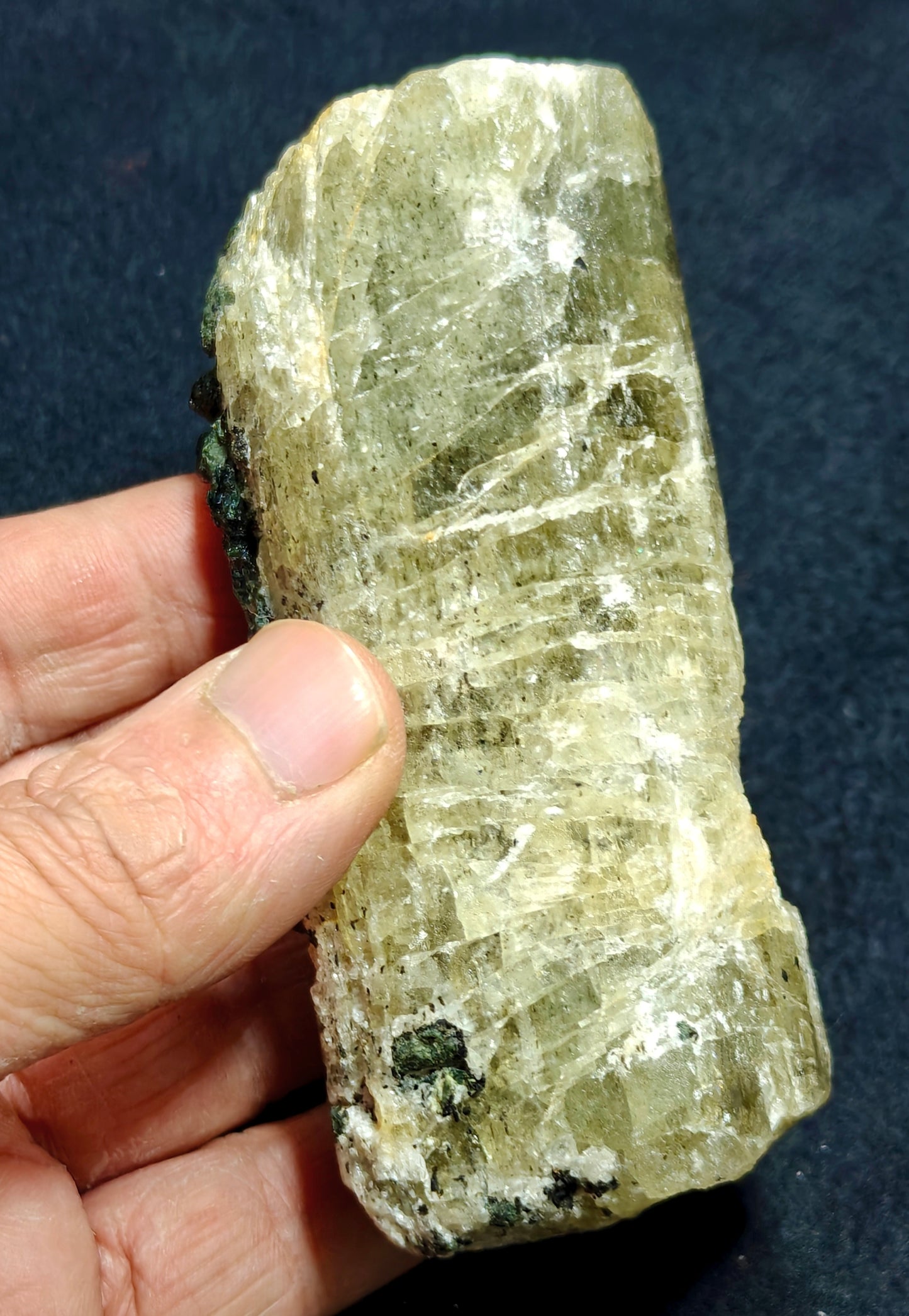 Scapolite crystal with associated epidote 327 grams