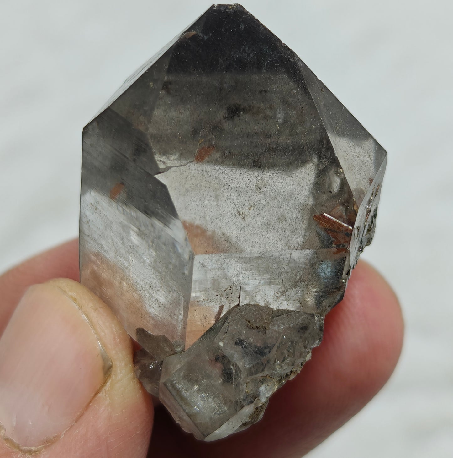 Natural smoky quartz crystal with rutiles inclusions 29 grams