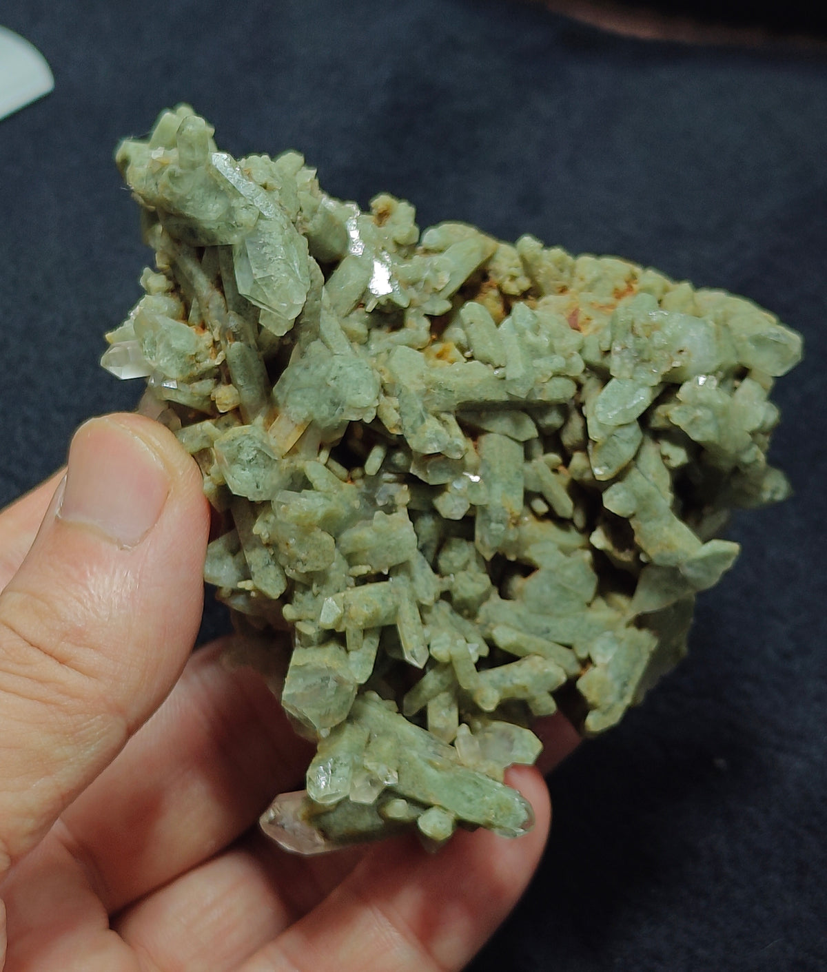 Terminated Chlorite Quartz crystals cluster 194 grams