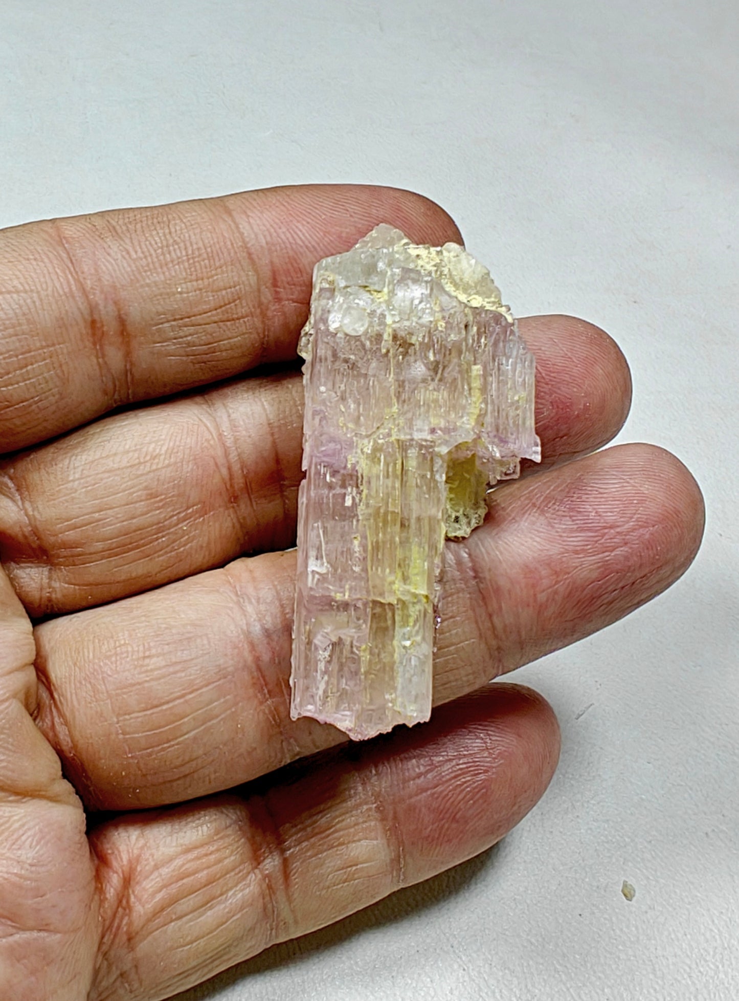 Natural etched kunzite crystal 20 grams