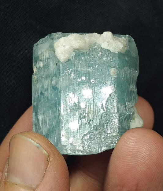 Afghanistan Aquamarine Crystal with tiny tantalite 49 grams