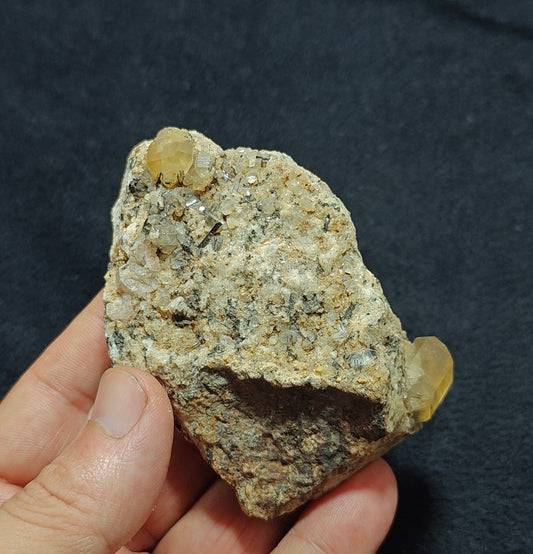 Astrophyllite included terminated Quartz Crystals on matrix with aegirine 193 grams