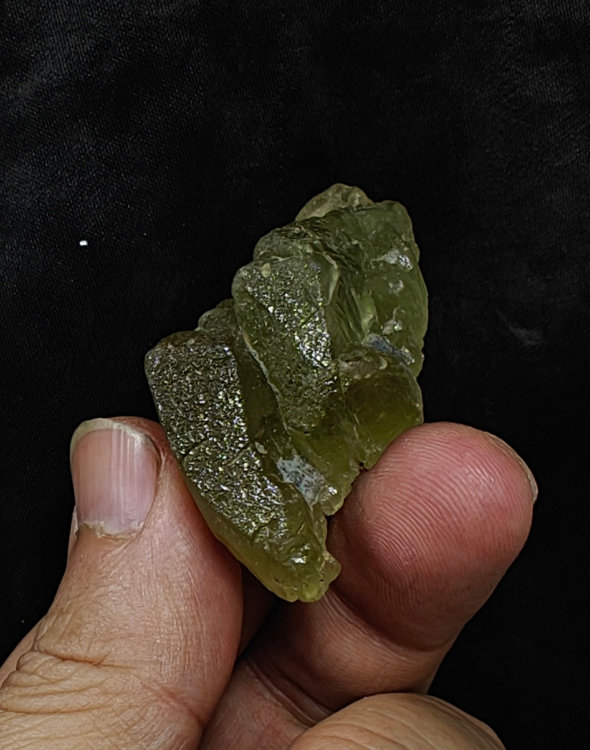 Green crystal specimen of spodumene variety triphane 34 grams