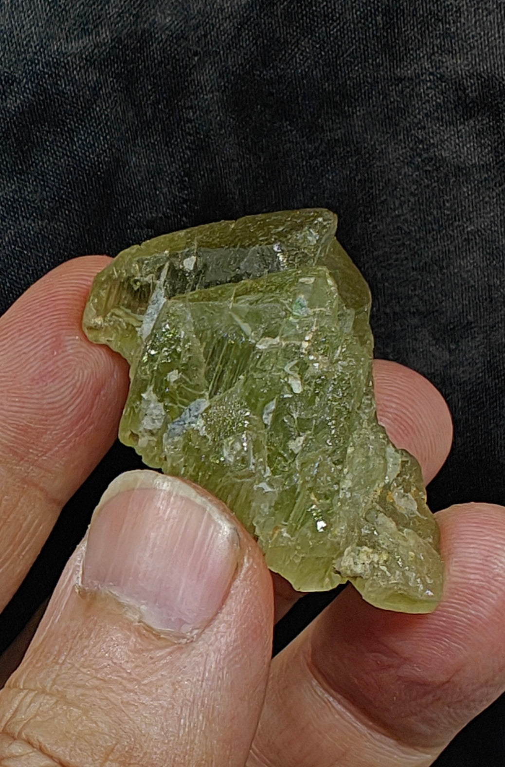 Green crystal specimen of spodumene variety triphane 34 grams