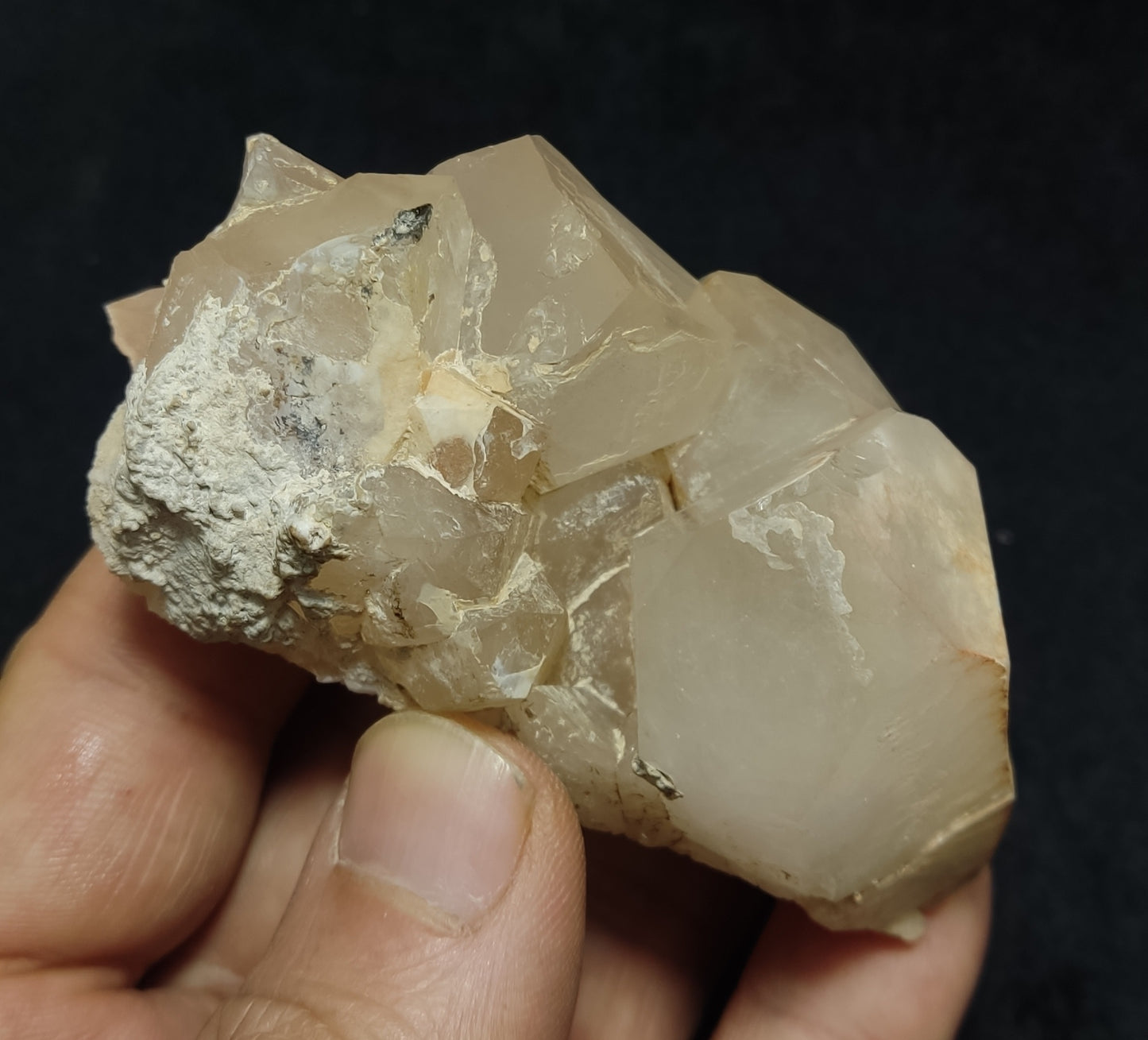 Amphibole included quartz cluster 154 grams