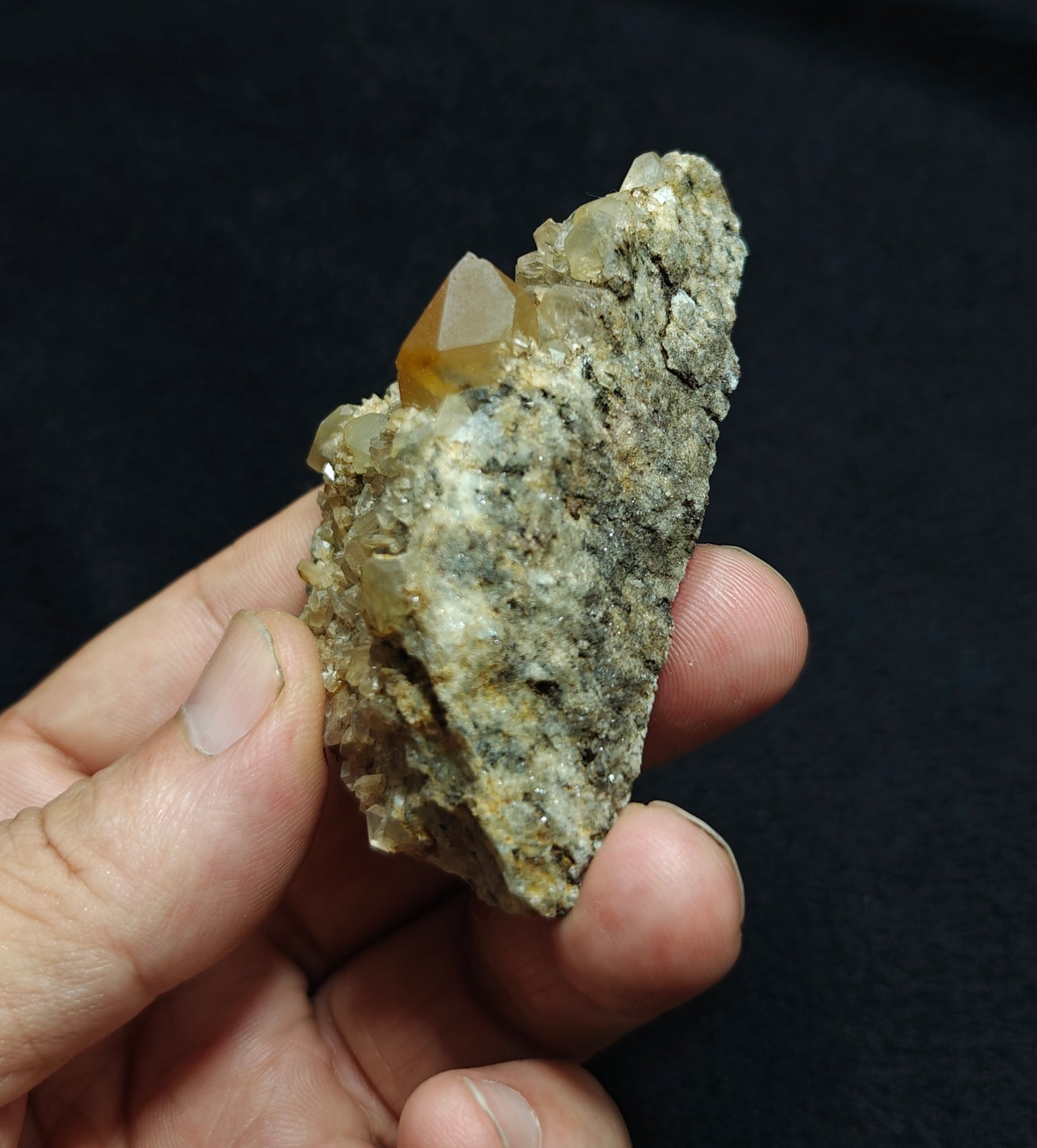 Astrophyllite Quartz Crystal on matrix 104 grams