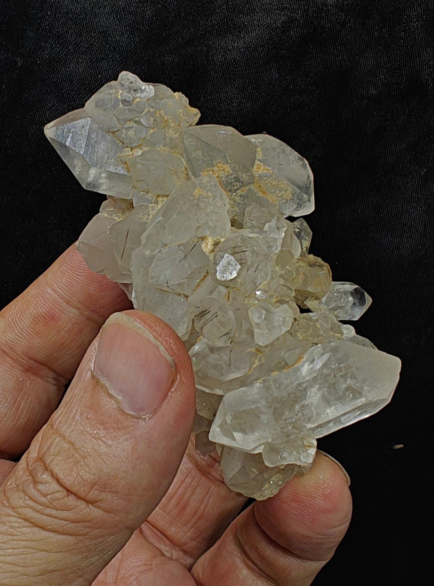 Natural Quartz Cluster with tiny rutiles inclusions 129 grams