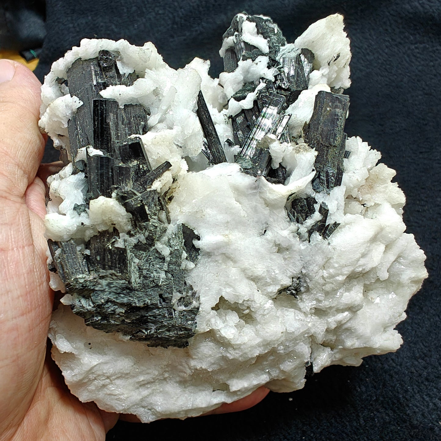 Natural black Tourmaline crystal on matrix with albite 856 grams