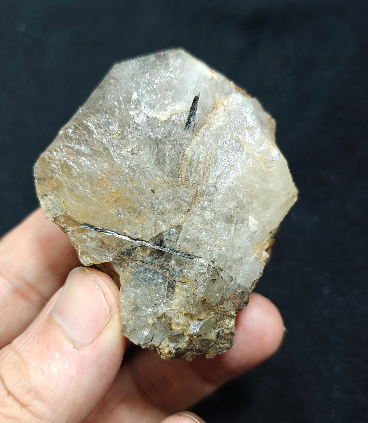 Natural astrophyllite quartz crystal with aegirine inclusions 143 grams