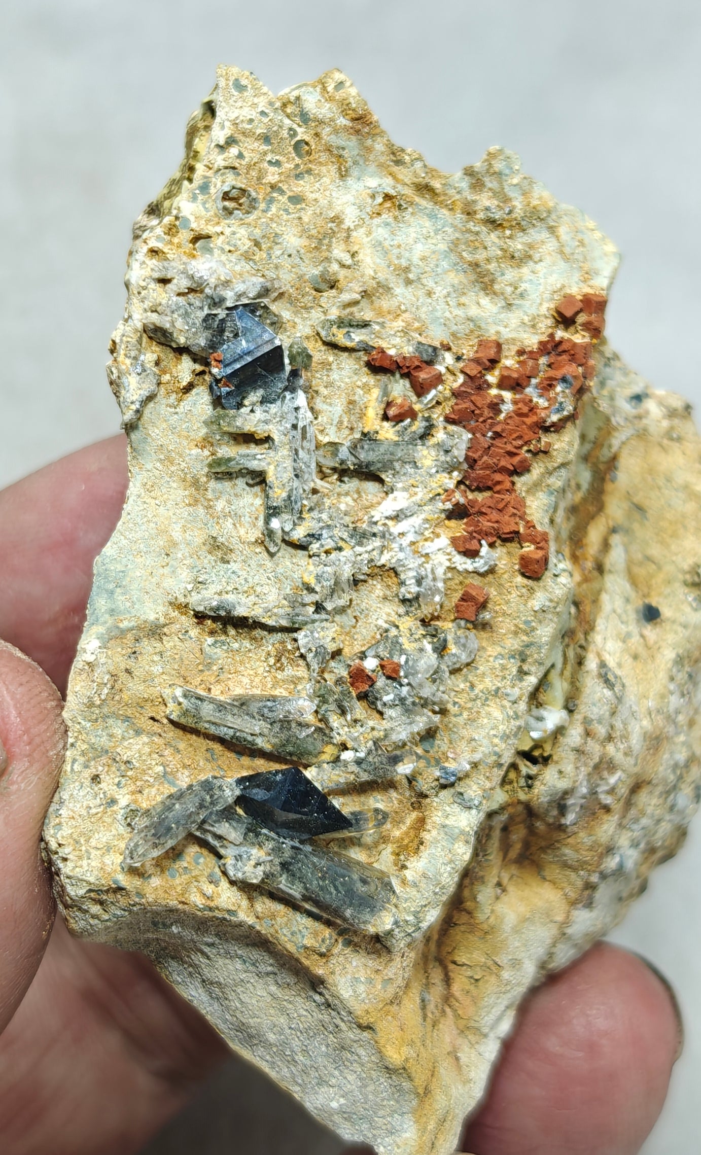 Anatase Crystals with chlorite quartz on matrix with possible pyrite cubes 128 grams