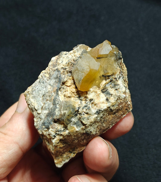 Astrophyllite Quartz Crystals cluster with aegirine  144 grams