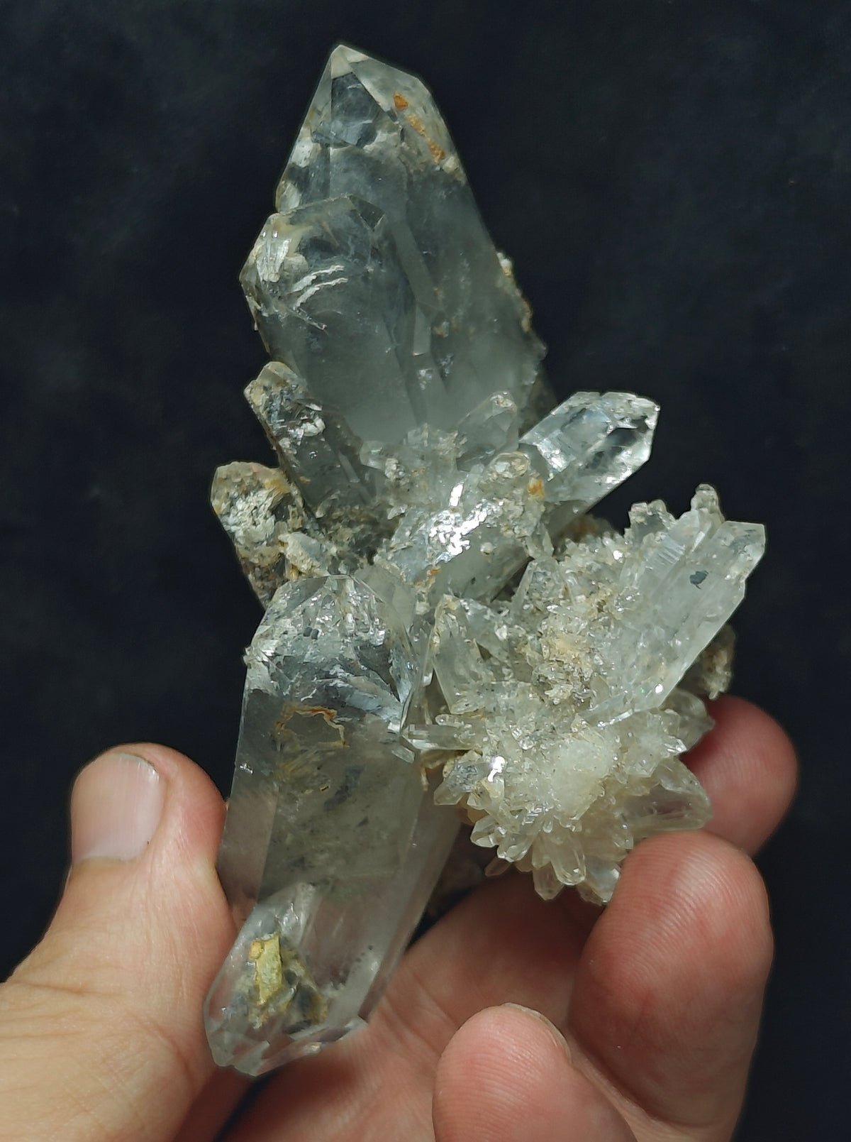 Quartz Crystals terminated cluster 145 grams