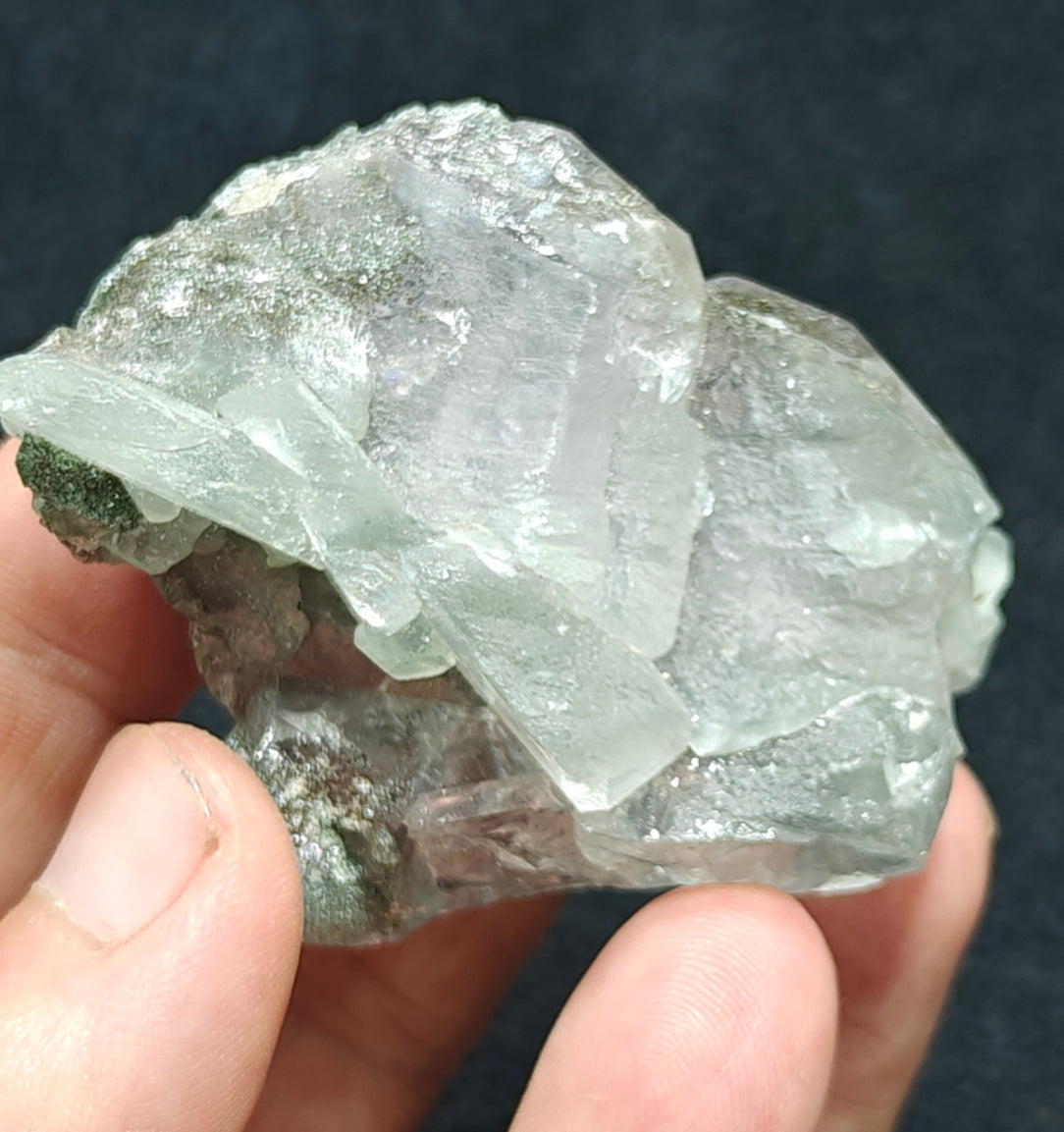 Light Purple Apatite with Green Inclusions of Byss-olite 115 grams