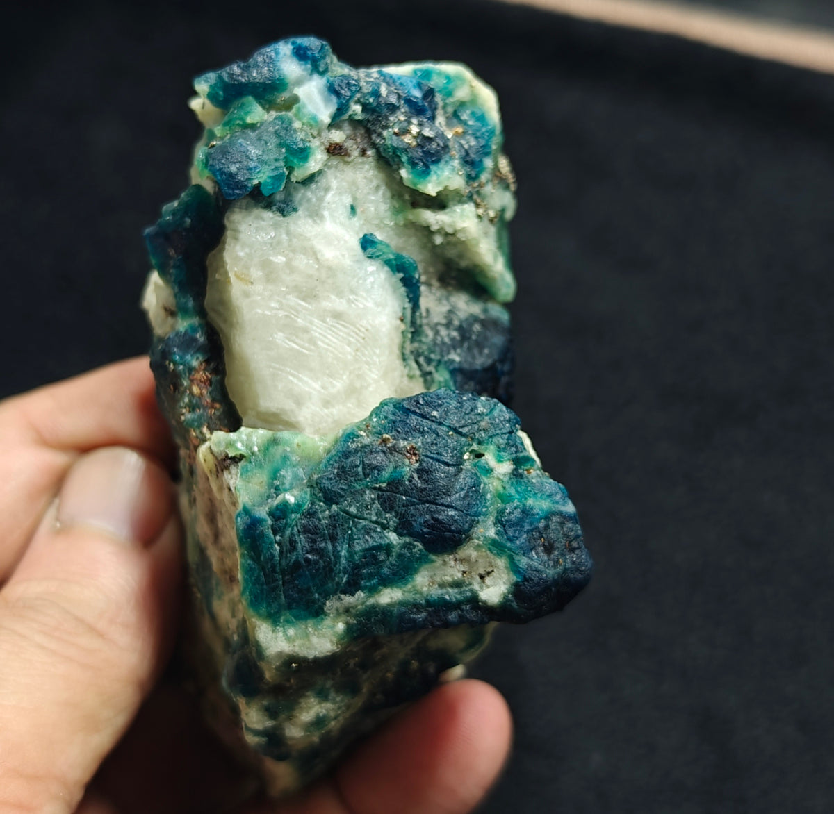 Natural Fluorescent Hauyne/Sodalite on matrix with Calcite 354 grams
