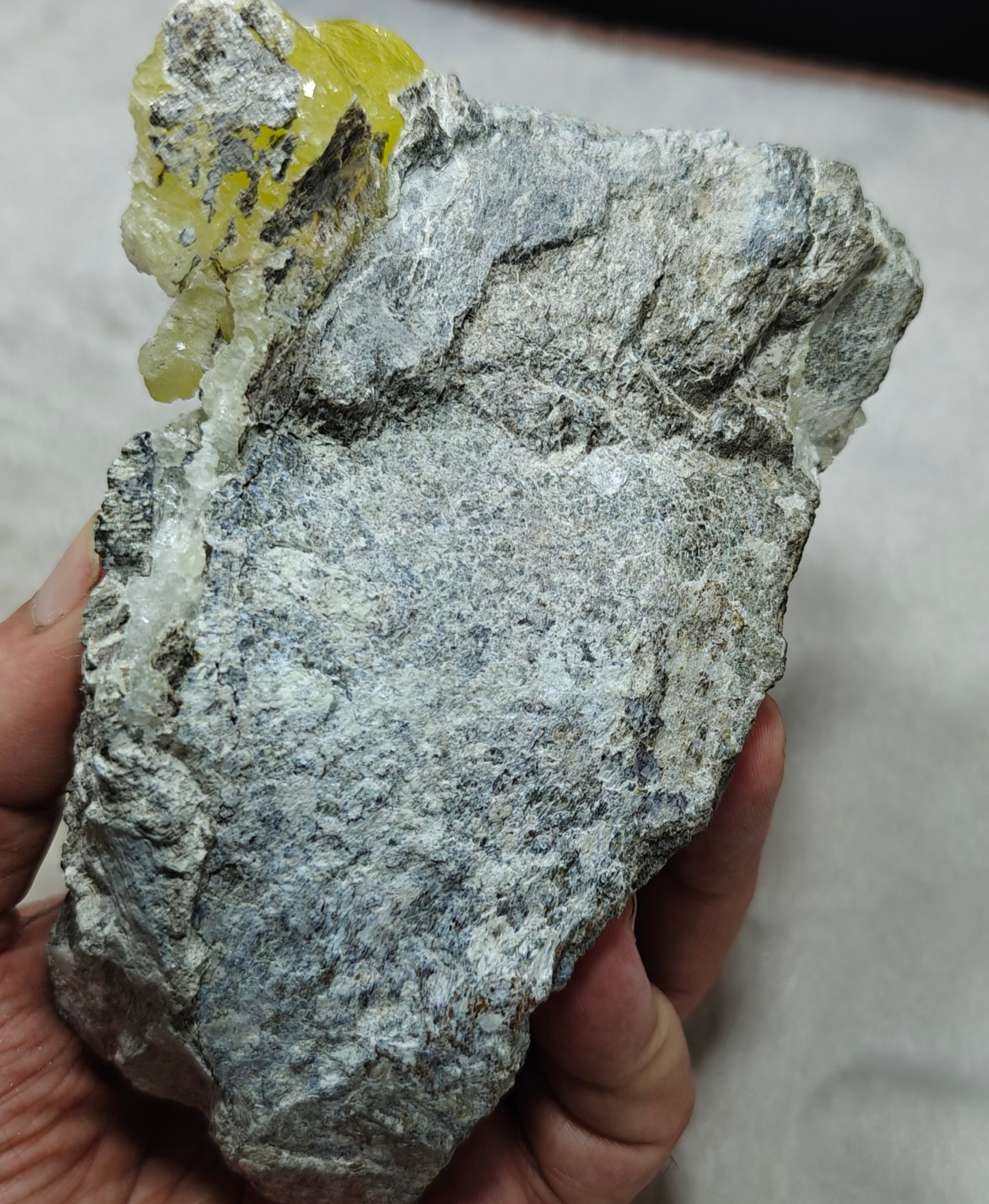 An amazing specimen of Natural yellow color Brucite on matrix 817 grams