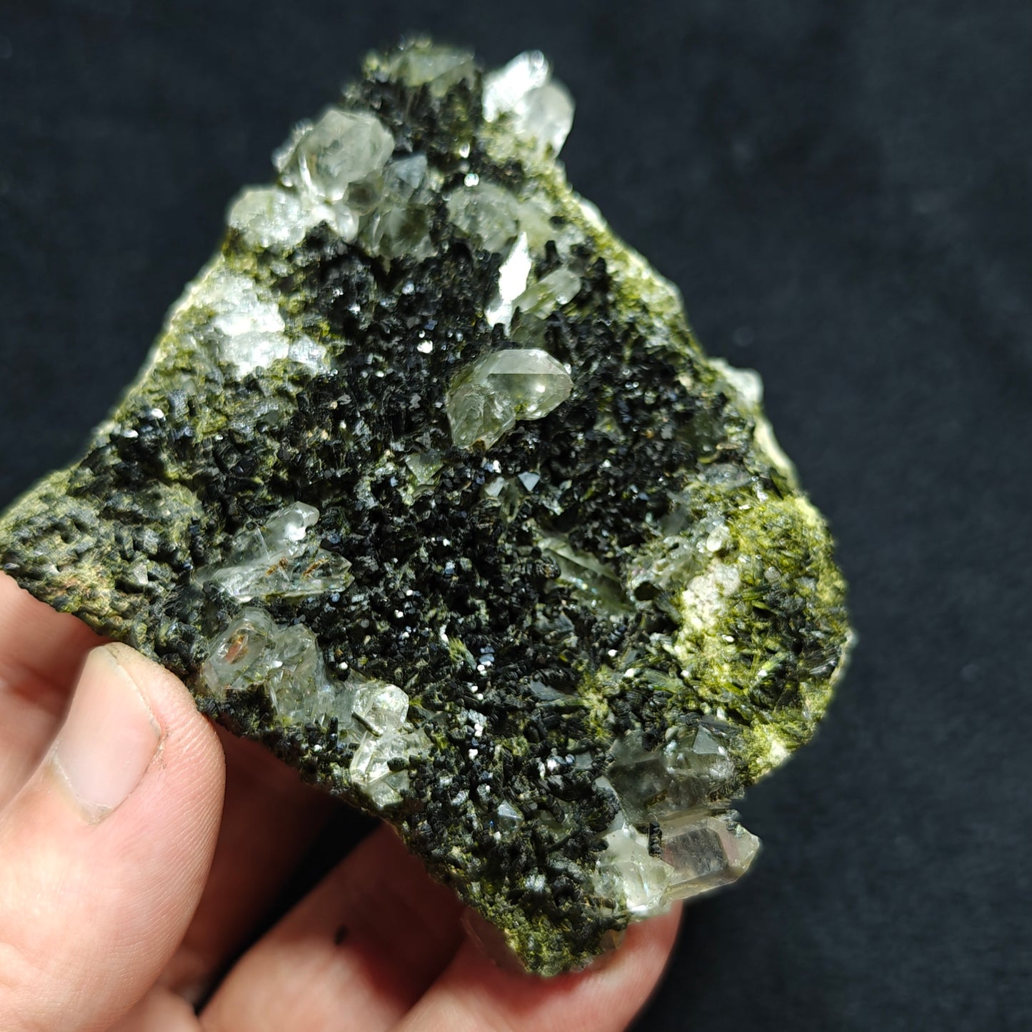 Natural double sided quartz and Epidote specimen 194 grams