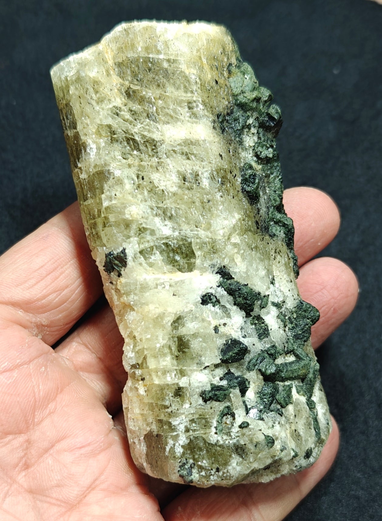 Scapolite crystal with associated epidote 327 grams