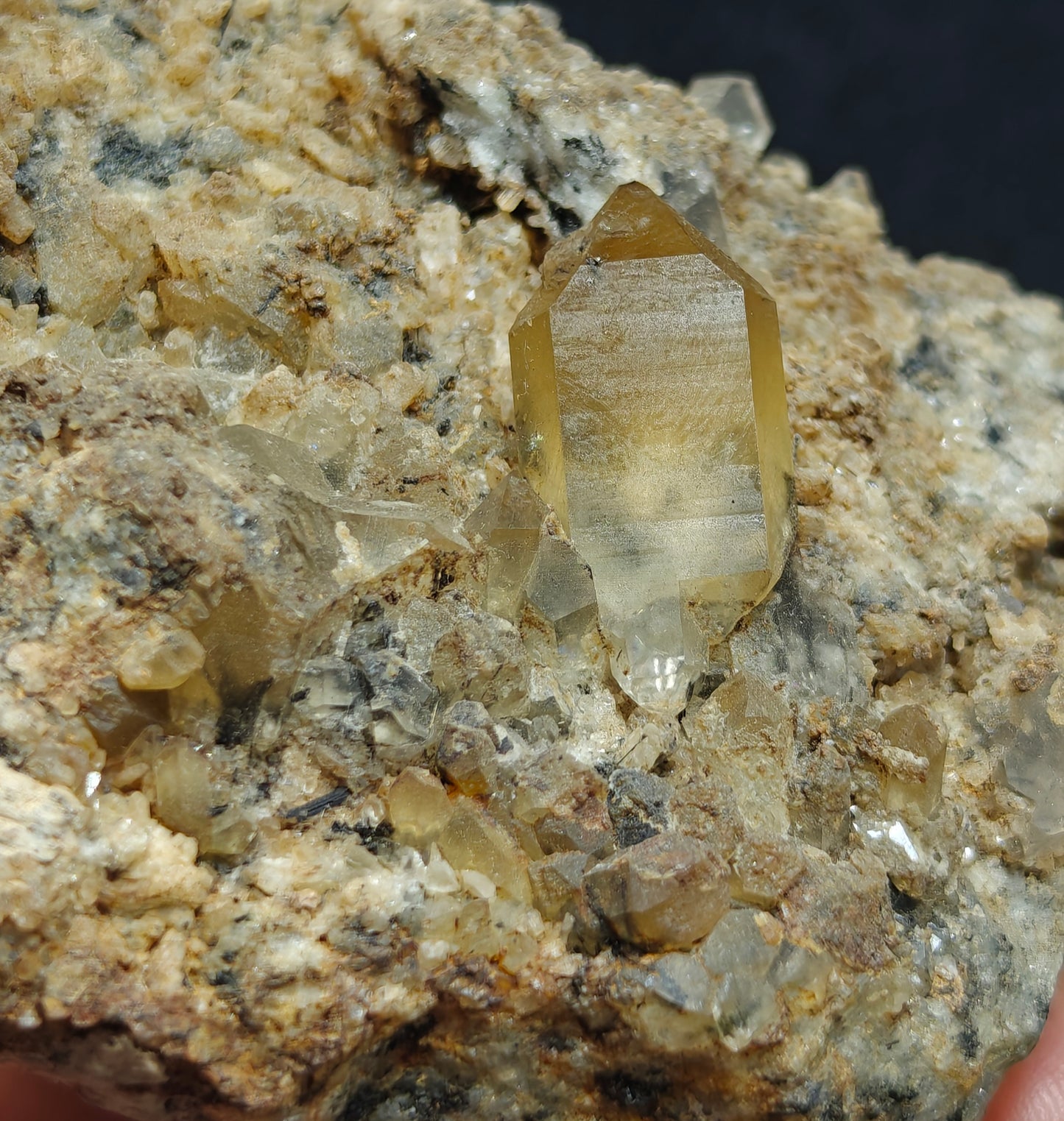 Astrophyllite Quartz Crystals on matrix 197 grams