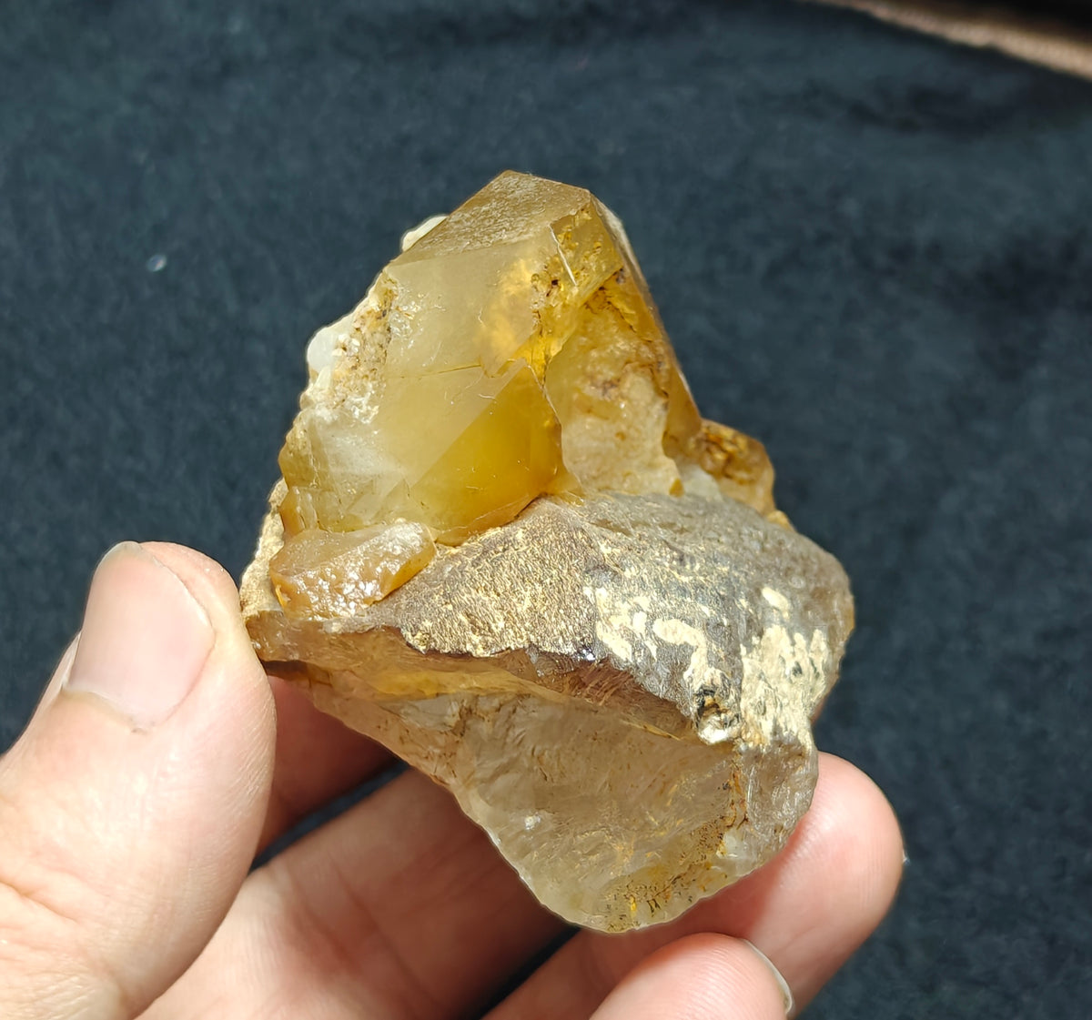 Astrophyllite included terminated Quartz Crystal on matrix 144 grams