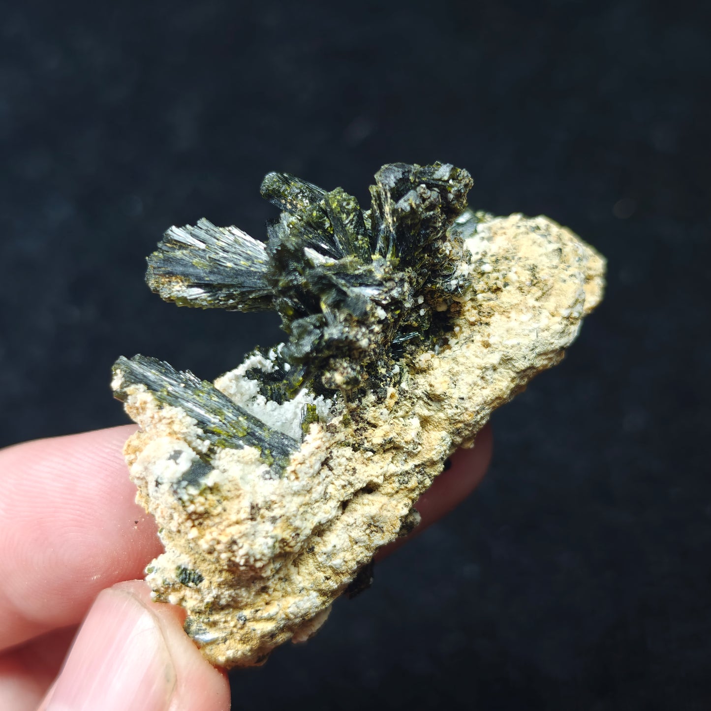 Natural epidote cluster on matrix 24 grams