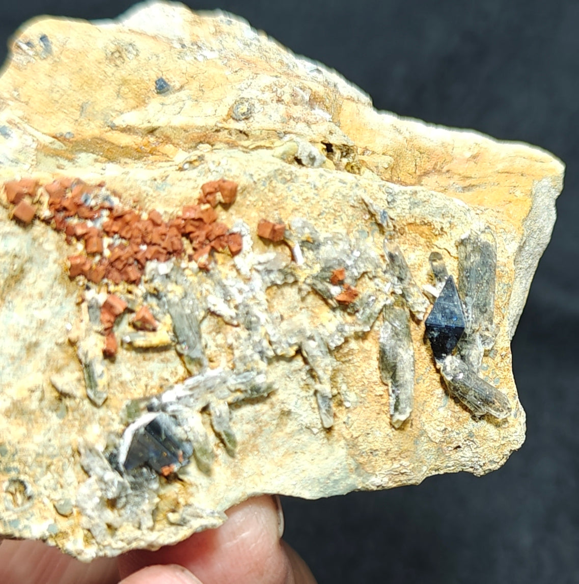 Anatase Crystals with chlorite quartz on matrix with possible pyrite cubes 128 grams