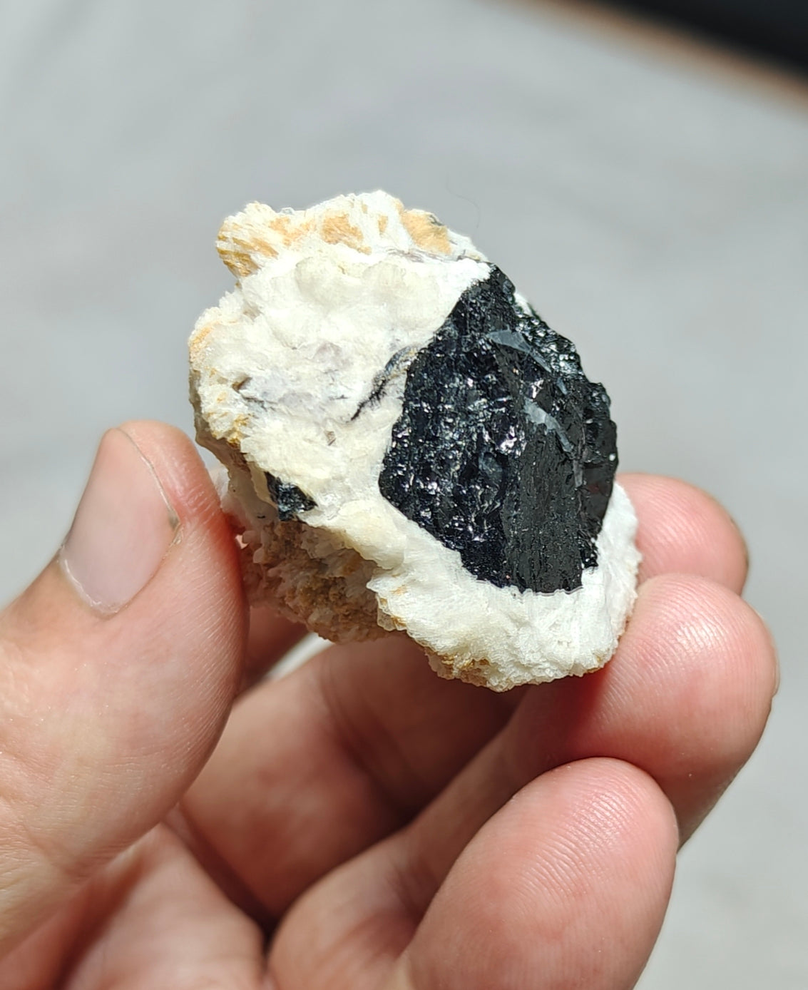 An Aesthetic Natural Tourmaline crystals with Albite attachment 74 grams