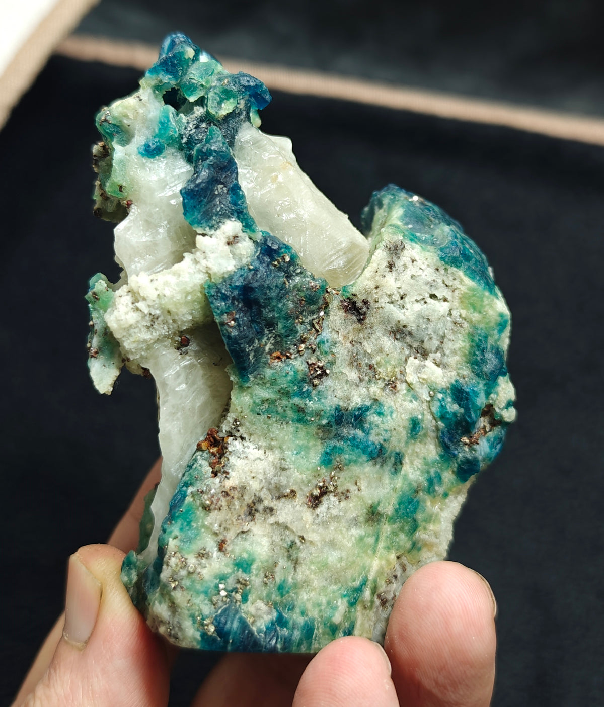Natural Fluorescent Hauyne/Sodalite on matrix with Calcite 354 grams