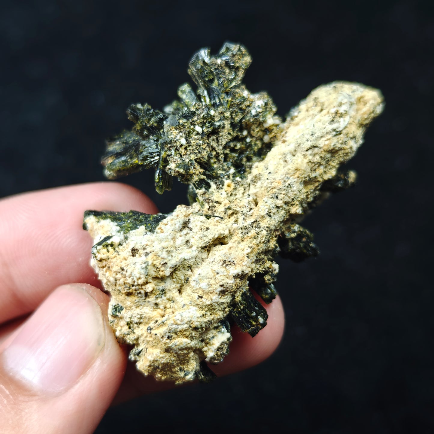 Natural epidote cluster on matrix 24 grams