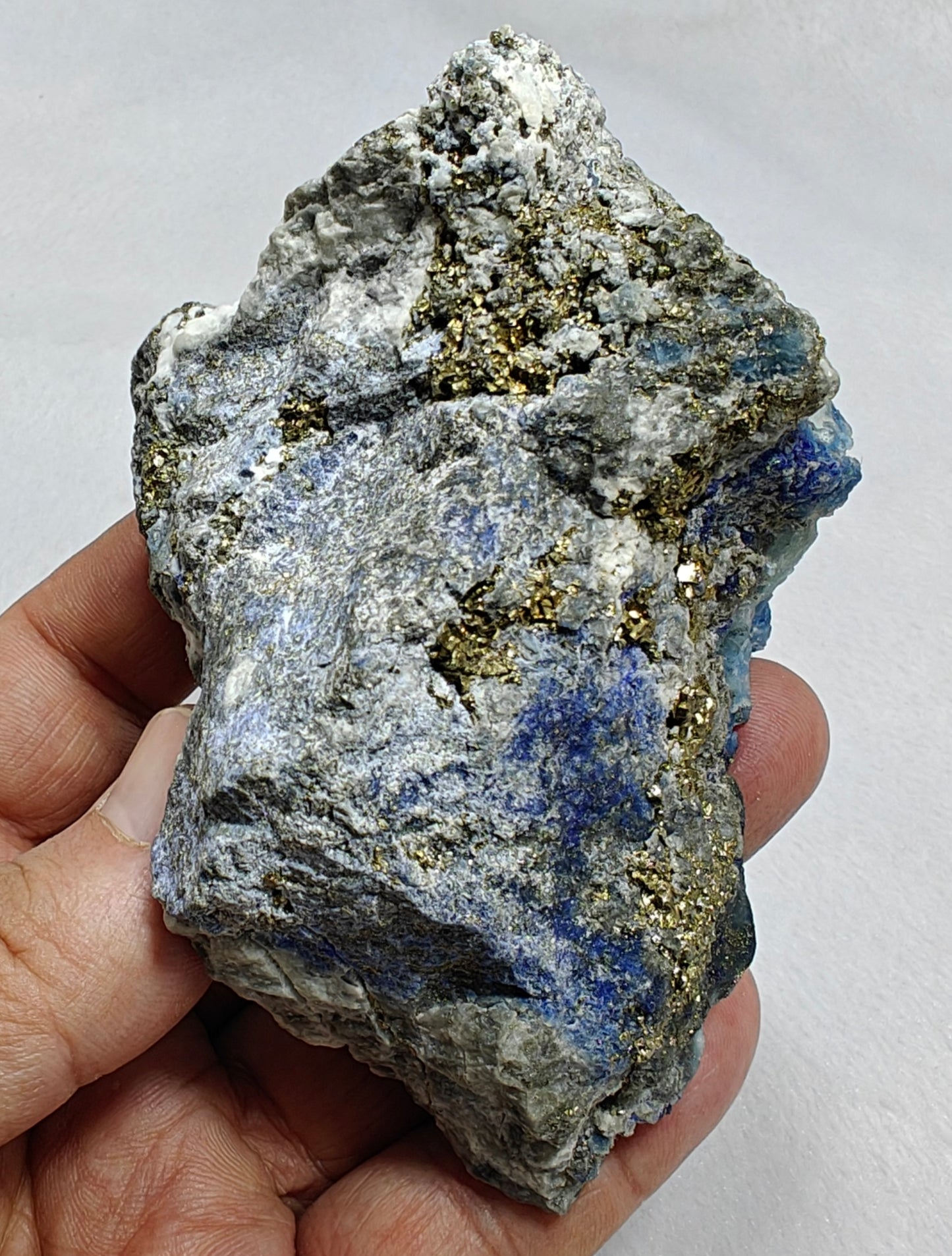 Natural fluorescent Afghanite/Lazurite on matrix with pyrite 312 grams