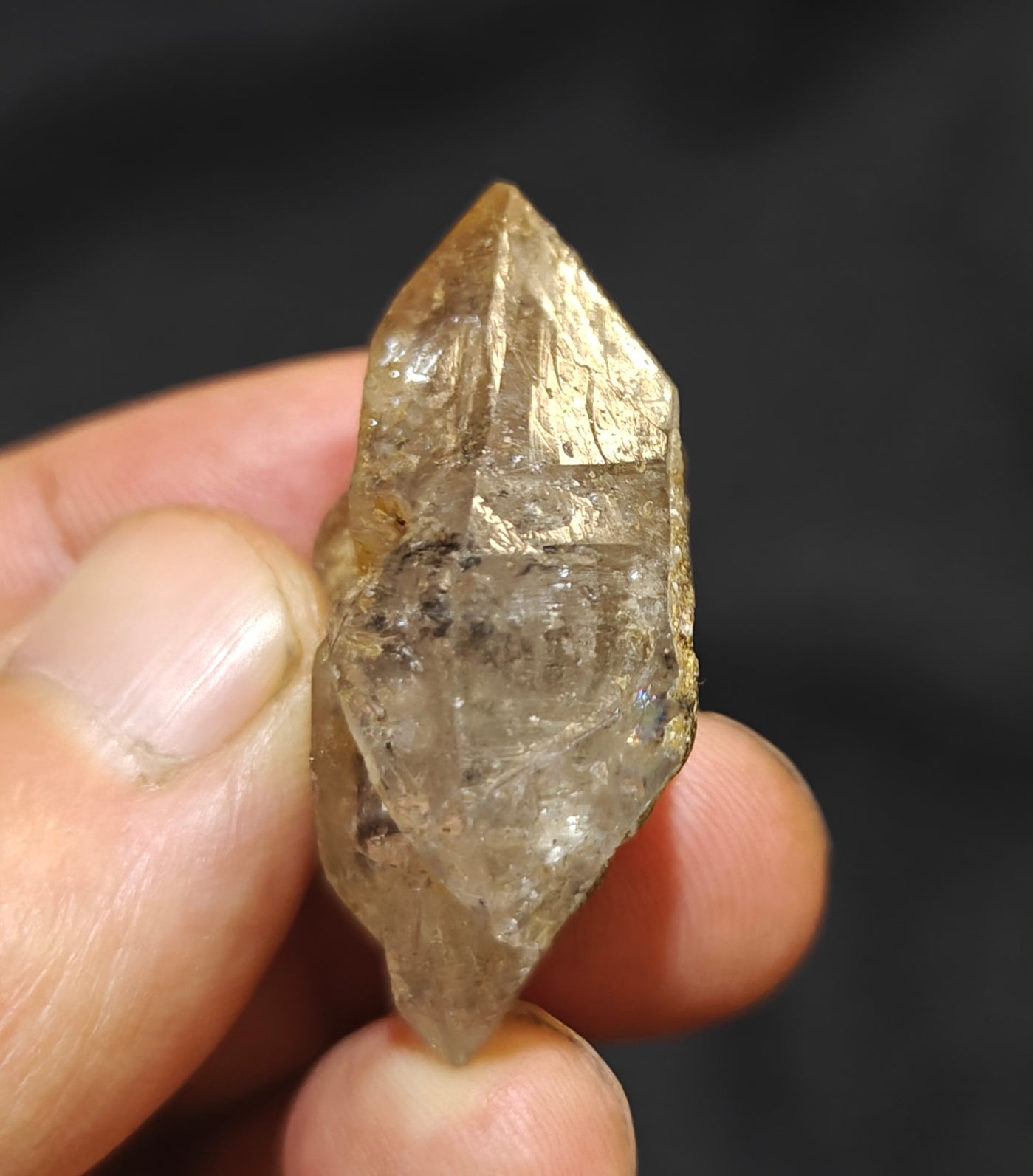 Natural Aesthetic Fenster Like Terminated Quartz Crystal with Black Inclusions 4.5x2.8x1.5cm