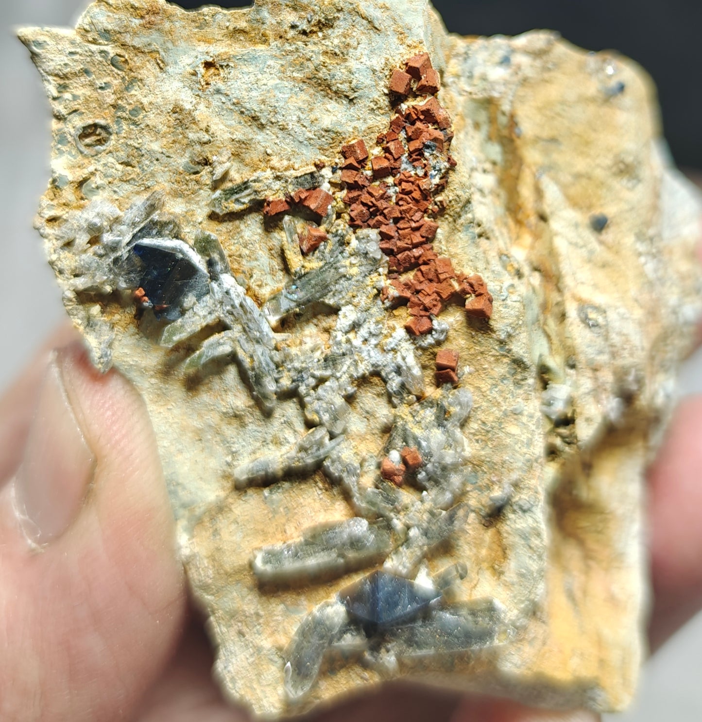 Anatase Crystals with chlorite quartz on matrix with possible pyrite cubes 128 grams