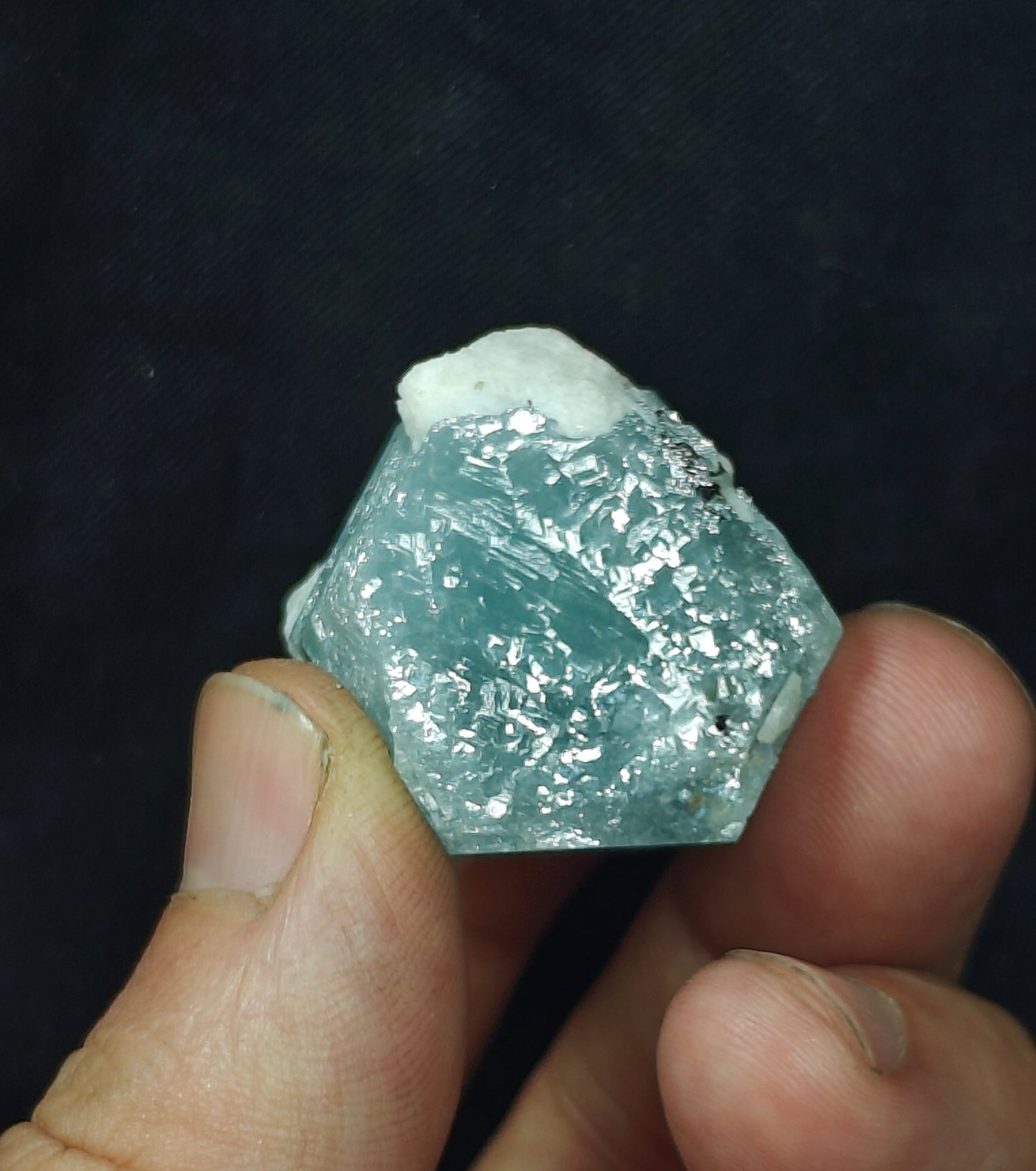 Afghanistan Aquamarine Crystal with tiny tantalite 49 grams