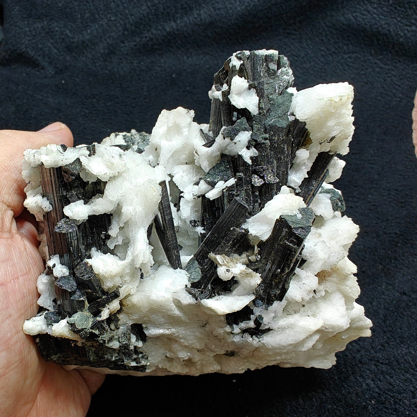 Natural black Tourmaline crystal on matrix with albite 856 grams