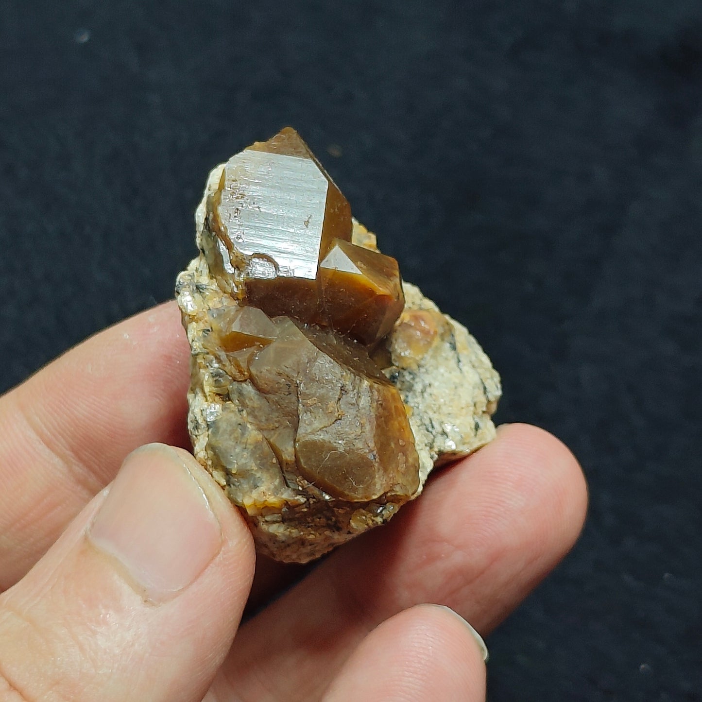 Astrophyllite Quartz Crystals cluster on matrix of granite 44 grams