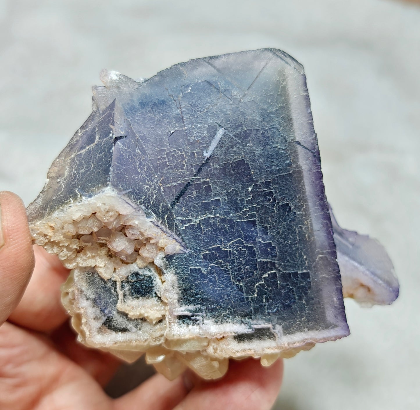 Purple Fluorite with Calcite 270 grams