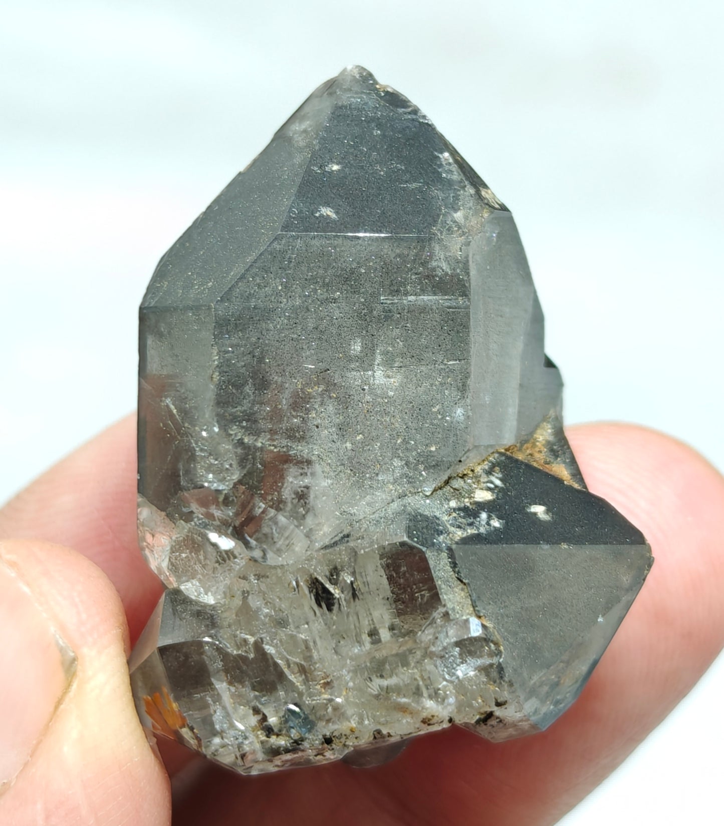 Natural smoky quartz crystal with rutiles inclusions 29 grams