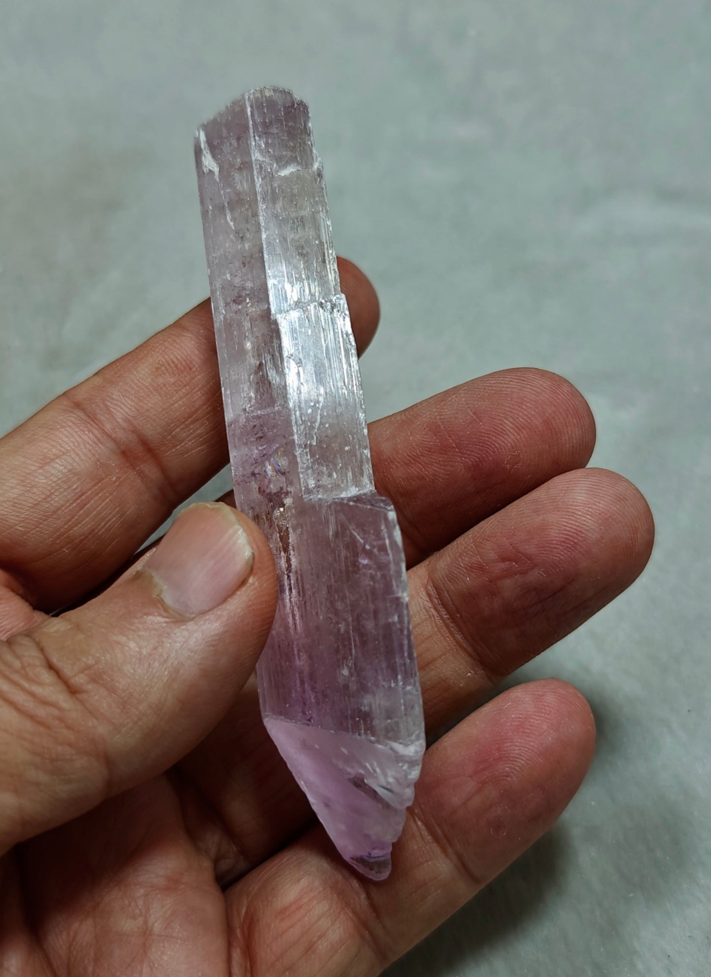 Spodumene variety kunzite crystal 63 grams