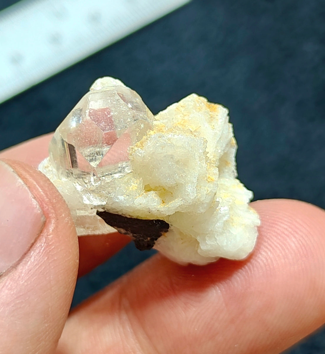 Small Natural terminated topaz crystal on matrix 10 grams