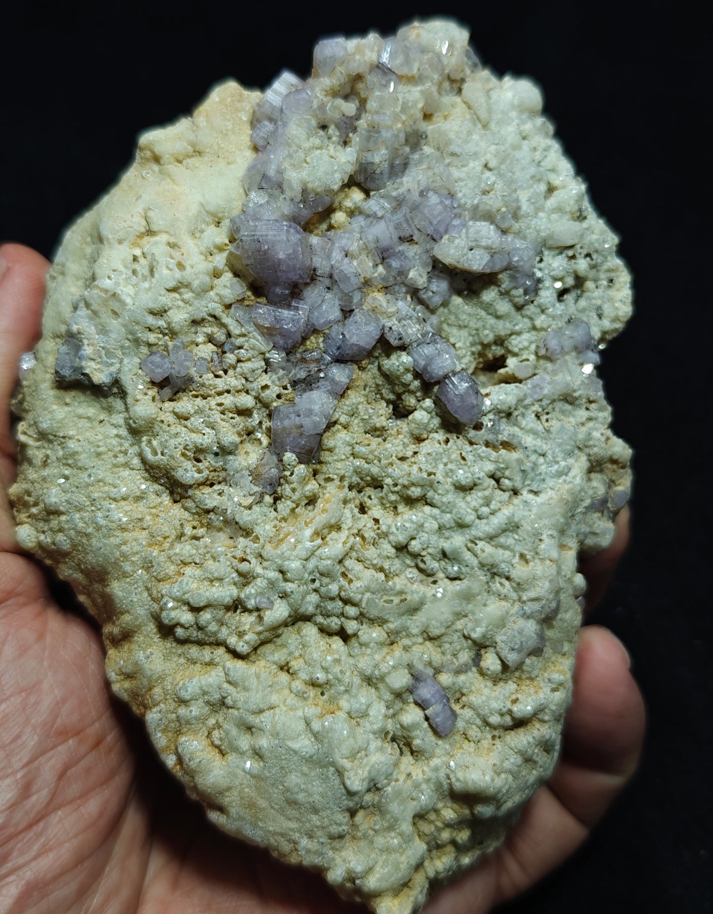 Purple Apatite crystals on matrix 528 grams