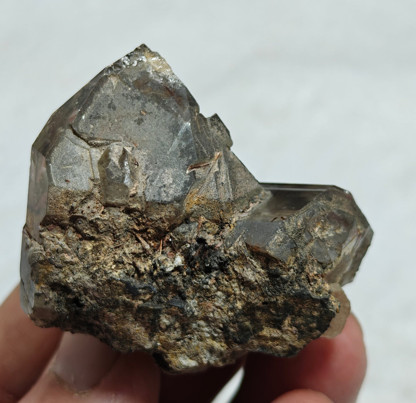 Natural smoky quartz with rutiles inclusions 73 grams