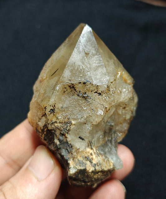 Natural astrophyllite quartz crystal with aegirine inclusions 143 grams