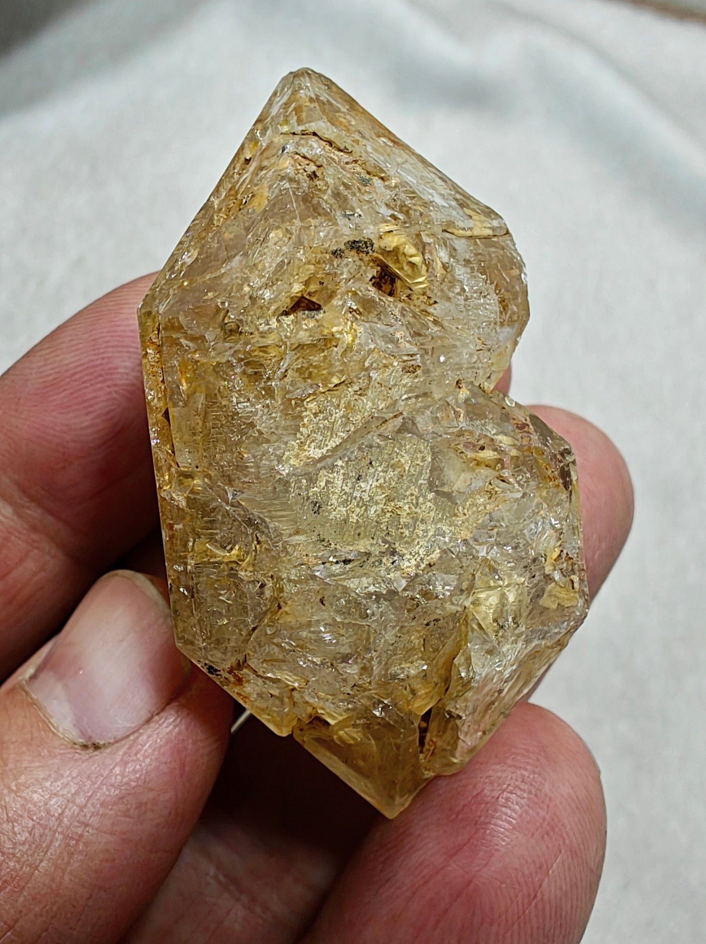 Single double terminated Fenster Quartz Crystal 46 grams
