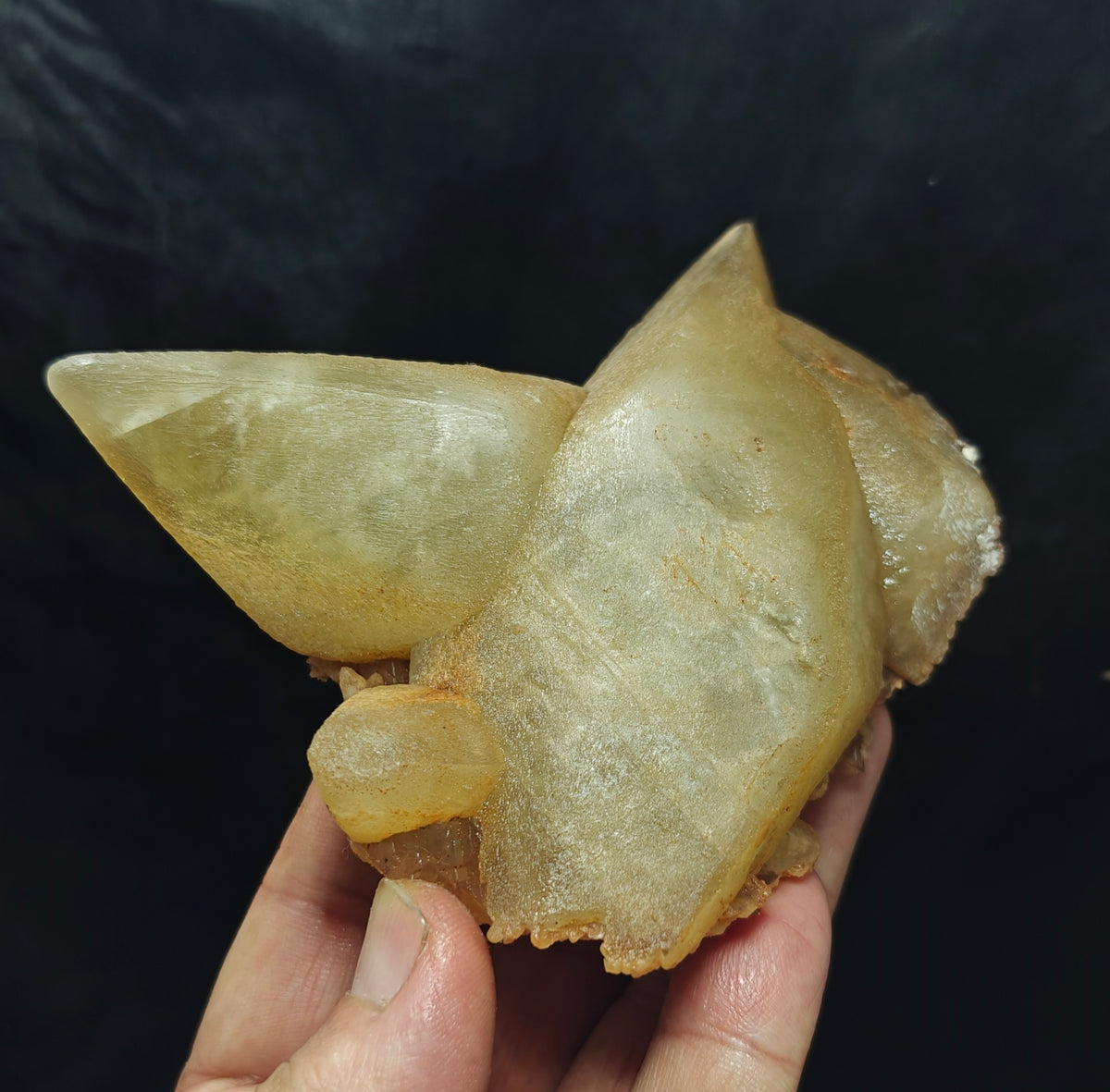 Natural Dogtooth calcite cluster beautiful terminations 415 grams