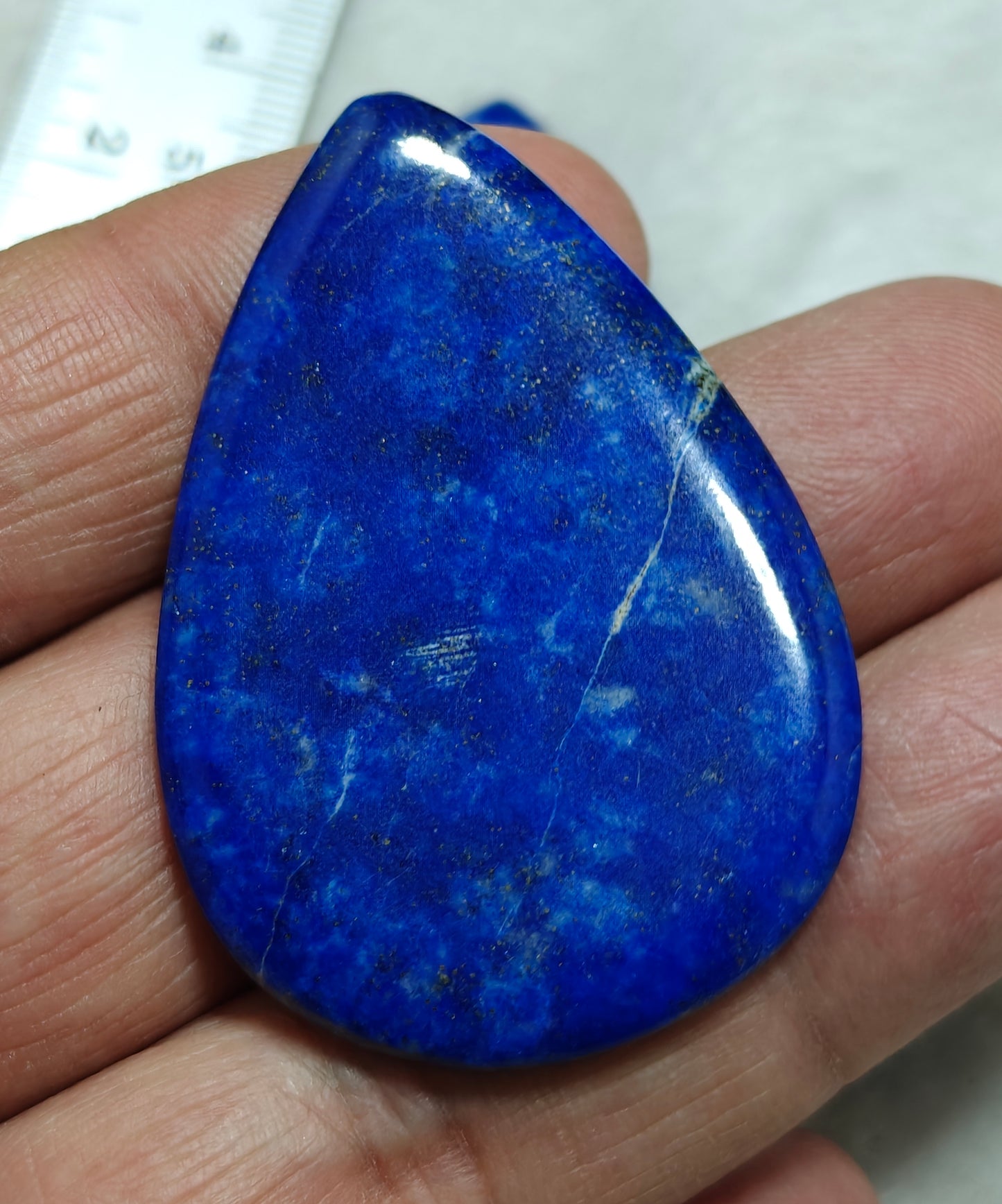 3 Lapis Lazuli Cabochons pear shaped flat back