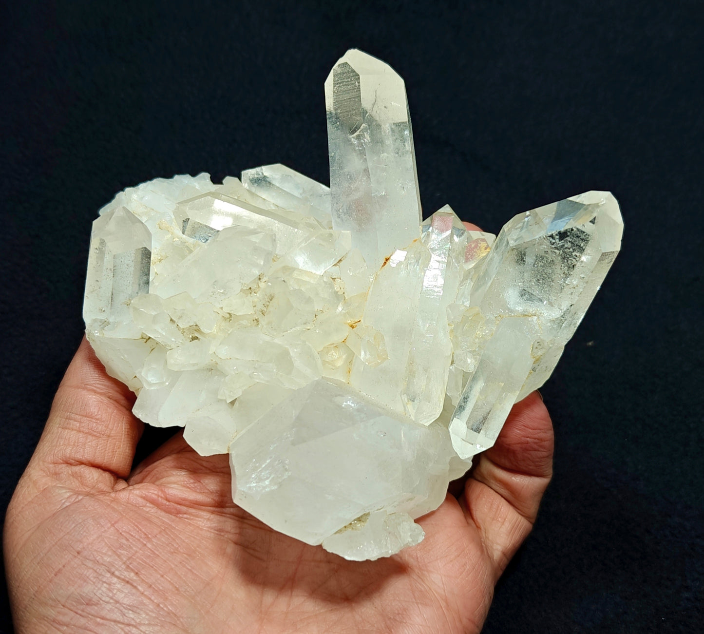 An amazing Quartz Crystals cluster with multiple Terminated Quartz Crystals 552 grams