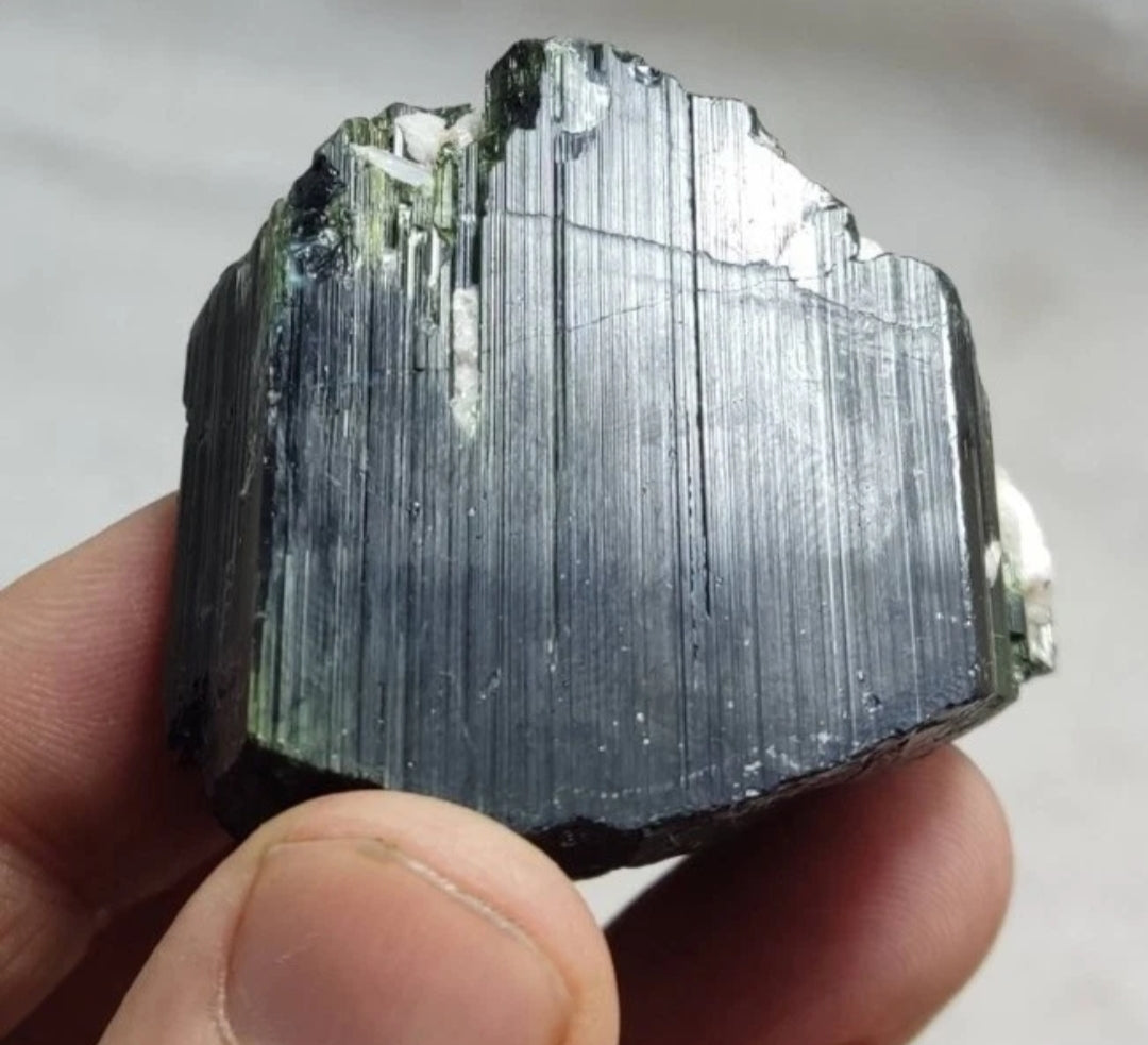 Dark green color Tourmaline crystal specimen 128 grams