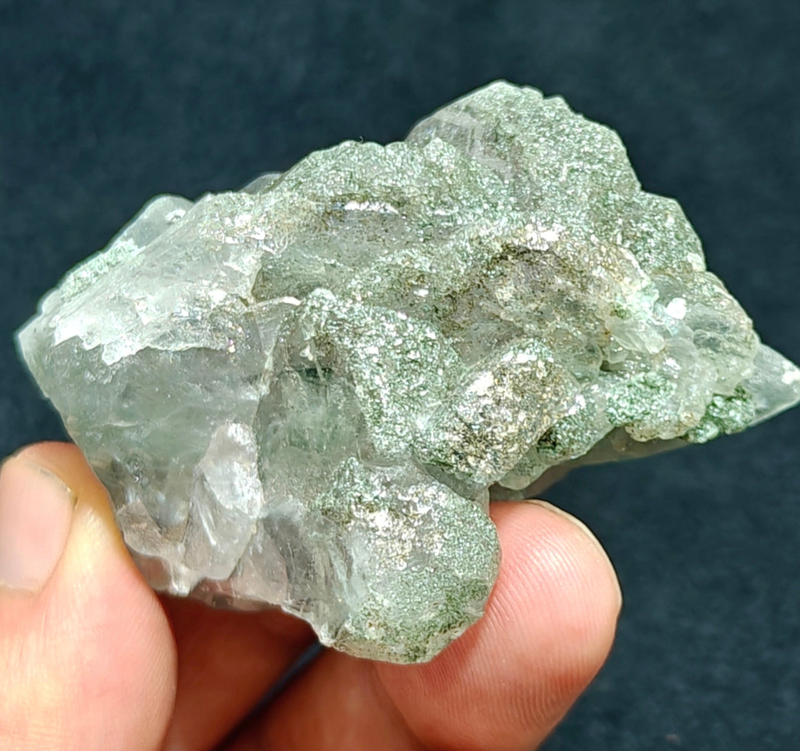 Light Purple Apatite with Green Inclusions of Byss-olite 115 grams
