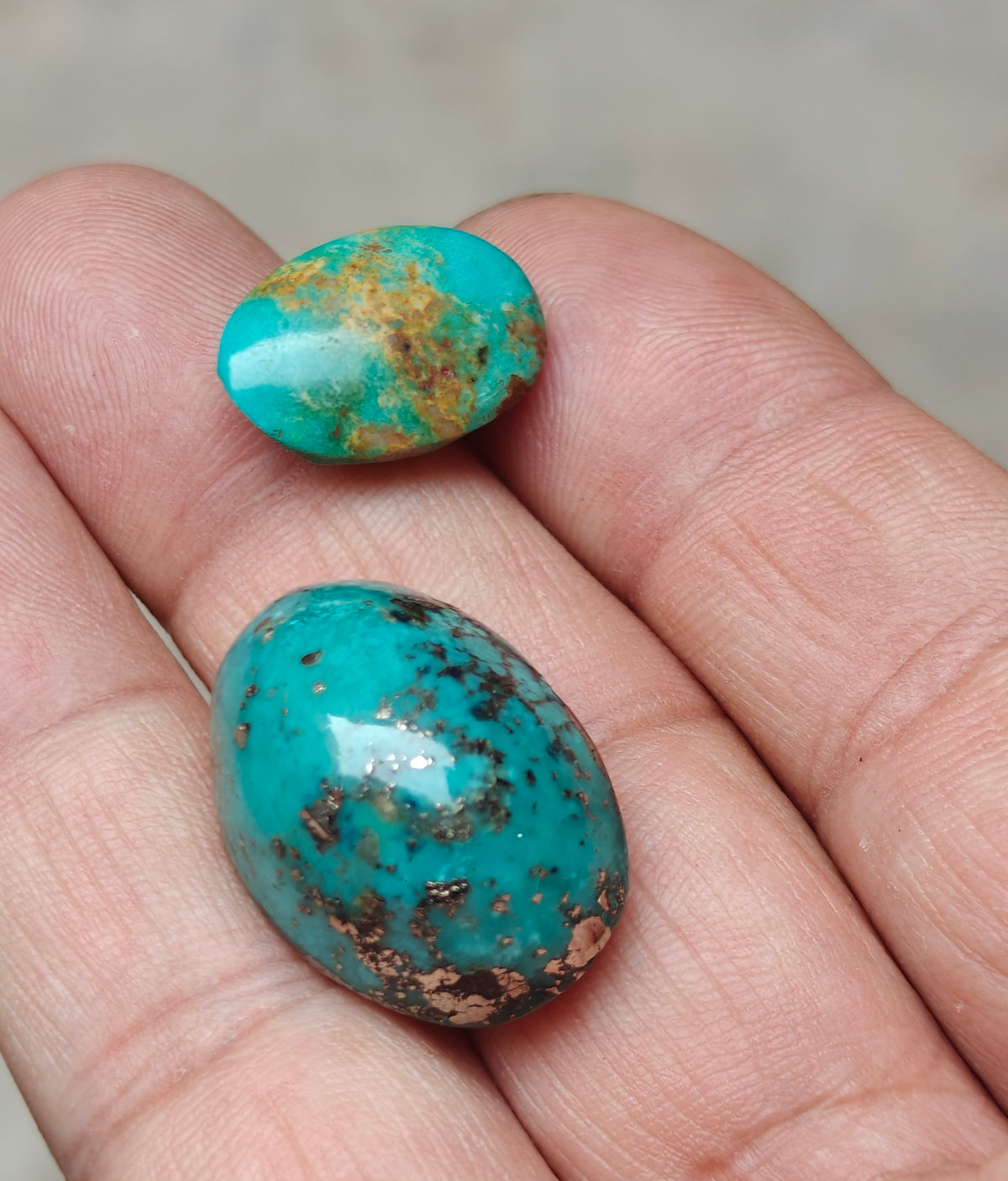 Natural stabilized turquoise cabochon collection 83 grams